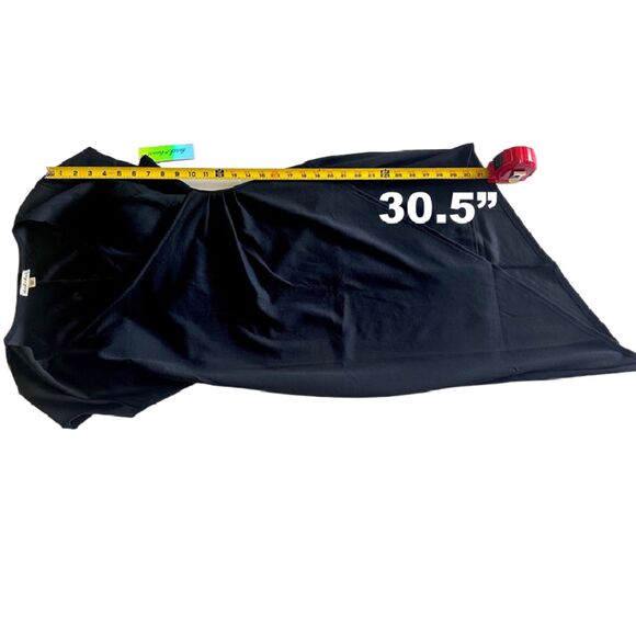 BLACK BODYCON ASYMMETRICAL RUCHED DRESS SURPLICE NECKLINE SIZE LARGE - Picture 4 of 8